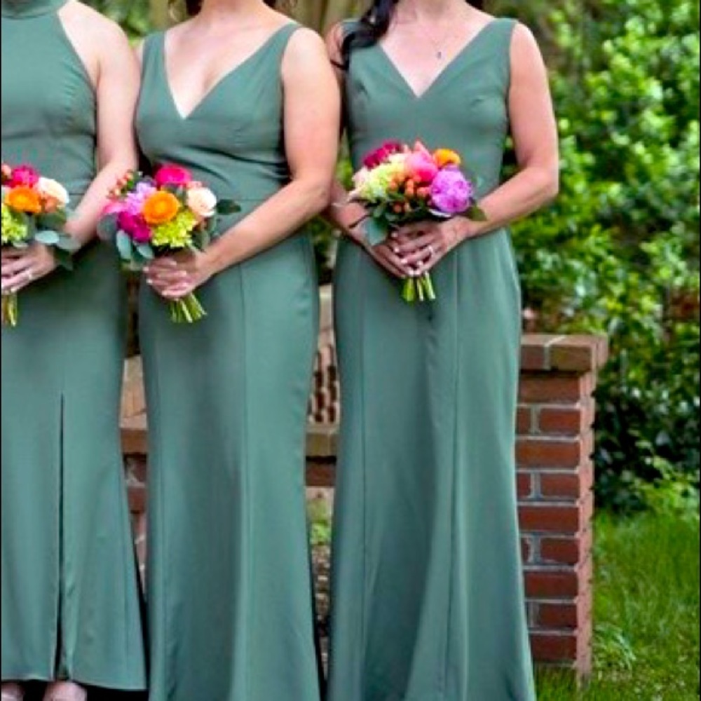 Amsale Sydney Dress in Olive, Sz. 6